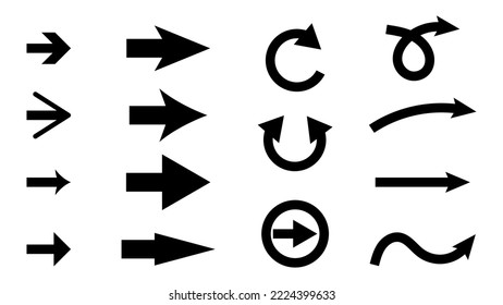 arrows set isolated on white background