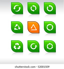 Arrows set of leaf color icons.
