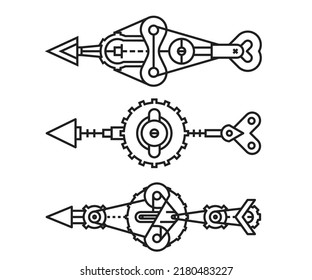 arrows set line vector illustration