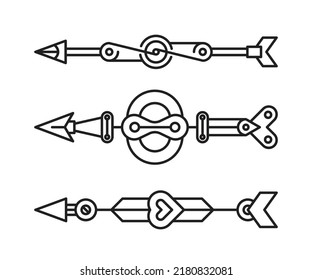 arrows set line vector illustration