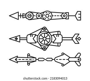 arrows set line vector illustration
