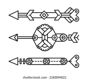 arrows set line vector illustration