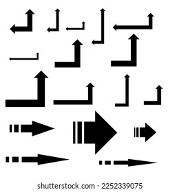 Arrows or set of new Style arrows, arrow directions symbol use for web, UI, Digital product and anything