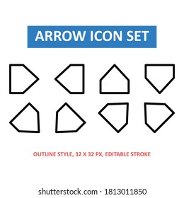 las flechas establecen el icono de estilo de contorno en el fondo blanco. dirección. de %PRODUCTNAME. UI.