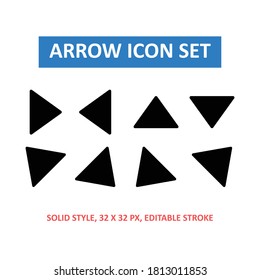 arrows set outline style icon on white background. direction. button. UI.