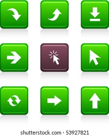 Arrows set of square color icons.