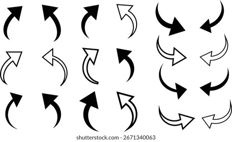 Arrows set with transparent background ideal for presentations infographics social media graphic design	