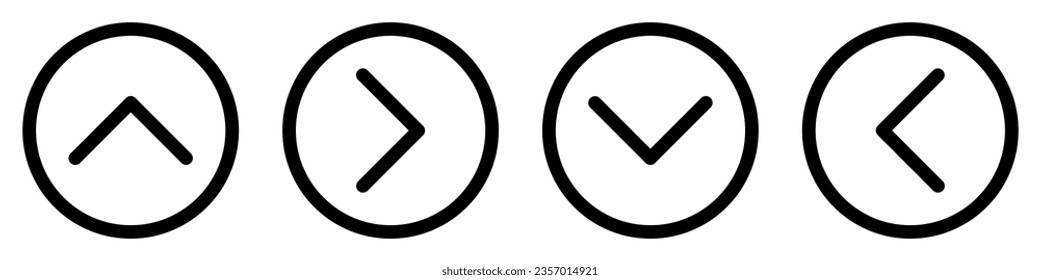 Arrows set. Up, down, left, right icons
