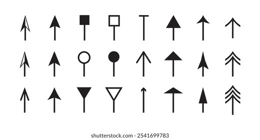 Arrows set vector black directional icons