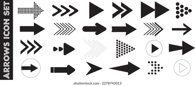 Filas marcadas. Conjunto de flechas vectoriales. 