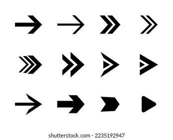 Arrows set vector collection. Arrow icon. Arrow. Cursor simple arrows. on a white background vector illustration