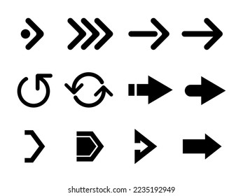 Arrows set vector collection. Arrow icon. Arrow. Cursor simple arrows. on a white background vector illustration