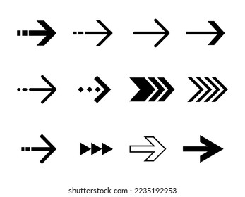 Arrows set vector collection. Arrow icon. Arrow. Cursor simple arrows. on a white background vector illustration