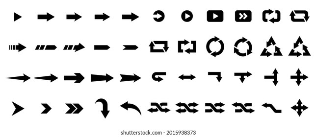 Arrows set vector collection. icon collection. Set different arrows or web designs. Arrow flat style isolated on white background.