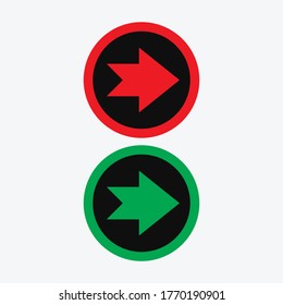 arrows set vector collection red and green - Vector