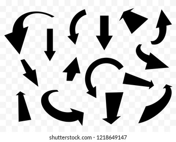 Arrows set. Vector illustration of abstarct black arrow signs isolated.