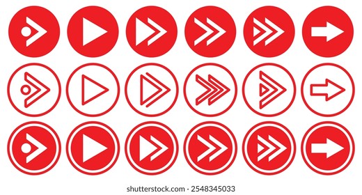 Arrows set vector illustration. Abstract bullet points arrow collection. Vector illustration.