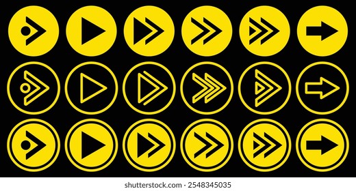 Arrows set vector illustration. Abstract bullet points arrow collection. Vector illustration.