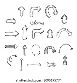 Arrows set vector illustration hand drawing doodles