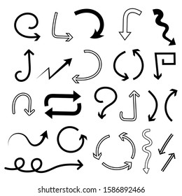 Arrows set. Vector illustration isolated on white background