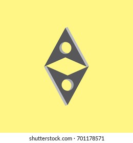 arrows shape with hole symbol logo vector