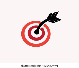 arrows shoot right on target efficiency goal strategy logo icon symbol design template illustration inspiration