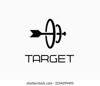 arrows shoot right on target focus efficiency goal strategy logo icon symbol design template illustration inspiration