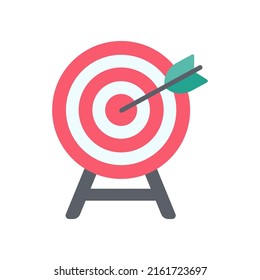 Arrows shot to the center of the target. business goal setting concept