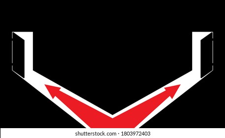 Arrows showing the direction. Make your choice. Choose the door. Choose the direction. Choose the way. Vector illustration.