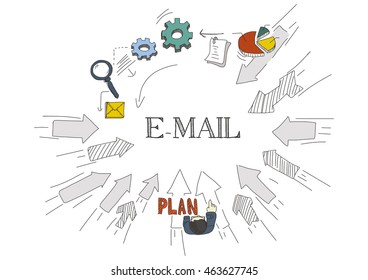 Arrows Showing E-MAIL