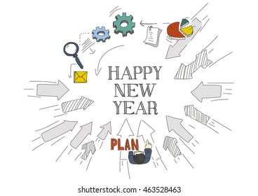 Arrows Showing HAPPY NEW YEAR