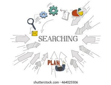 Arrows Showing SEARCHING