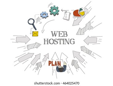 Arrows Showing WEB HOSTING