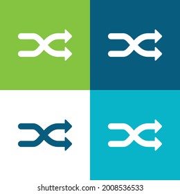 Arrows Shuffle Symbol Flat four color minimal icon set