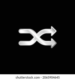 Arrows Shuffle Symbol silver plated metallic icon