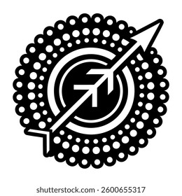 Arrows sign icon in filled style