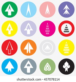 Arrows sign icon set.  Modern style. Few arrows in floral. This vector illustration web design elements saved 8 ESP