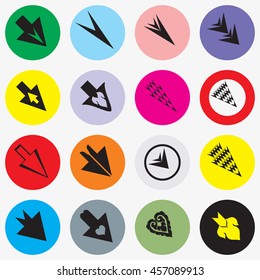 Arrows sign icon set. Modern style isolated. Few arrows in floral. This vector illustration web design elements saved 8 ESP
