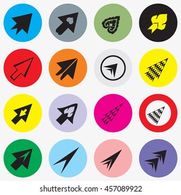 Arrows sign icon set. Modern style isolated. Few arrows in floral. This vector illustration web design elements saved 8 ESP