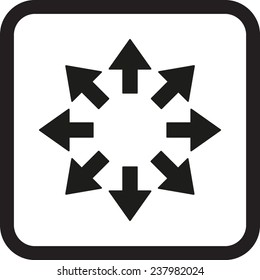 Arrows sign icon, vector illustration. Flat design style