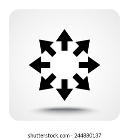 Arrows sign icon, vector illustration. Flat design style