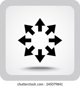 Arrows sign icon, vector illustration. Flat design style
