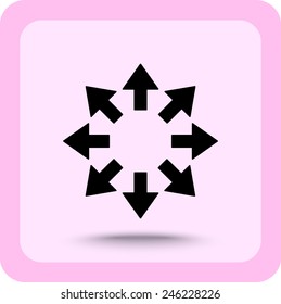 Arrows sign icon, vector illustration. Flat design style