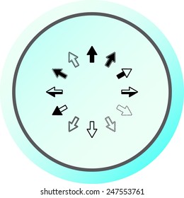 Arrows sign icon, vector illustration. Flat design style