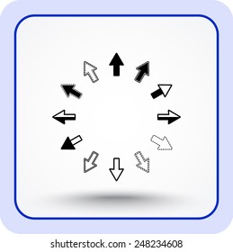 Arrows sign icon, vector illustration. Flat design style