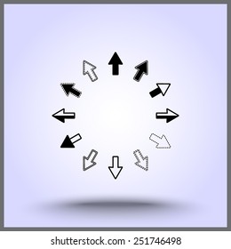 Arrows sign icon, vector illustration. Flat design style