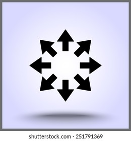 Arrows sign icon, vector illustration. Flat design style