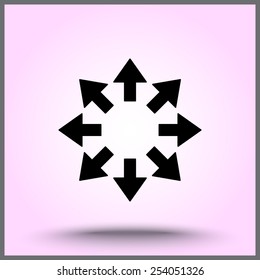 Arrows sign icon, vector illustration. Flat design style