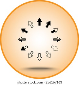 Arrows sign icon, vector illustration. Flat design style