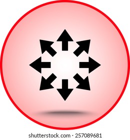 Arrows sign icon, vector illustration. Flat design style